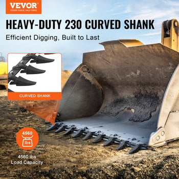 Bucket Tooth Bar, 72'', Heavy Duty Tractor Bucket 9 Teeth Bar for Loader Tractor Skidsteer, 4560 lbs Load-Bearing Capacity Bolt On Design, for Efficient Soil Excavation and Bucket Protection