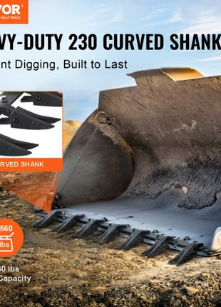 Bucket Tooth Bar, 53'', Heavy Duty Tractor Bucket Teeth Bar for Sub-Compact Tractor Loader, 4560 lbs Load-Bearing Capacity, Fits Bucket Cutting Edges Sized 1/2" or Less with No Drilling Required