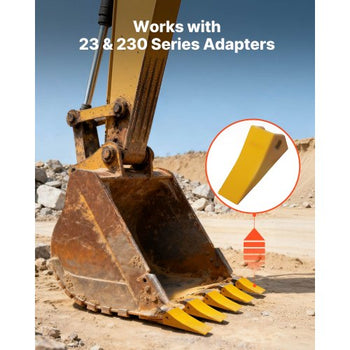 Excavator Bucket Teeth with Pins, 10 Pack 5.79 in Bucket Tooth Set Compatible with 23 & 230 Series Excavators, Heavy Duty  Bolt on Digging Buckets Teeth for Skid Steer & Mini Excavators