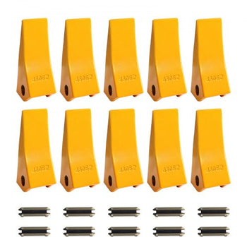 Excavator Bucket Teeth with Pins, 10 Pack 5.79 in Bucket Tooth Set Compatible with 23 & 230 Series Excavators, Heavy Duty  Bolt on Digging Buckets Teeth for Skid Steer & Mini Excavators