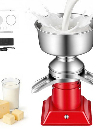 Electric Milk Cream Separator, 60L/H Output 10500RPM Milk Cream Centrifugal Separator, 304 Stainless Steel Goat Cow Milk Skimmer Separating Machine with 4.5L Bowl Capacity (40W, 100-240V)