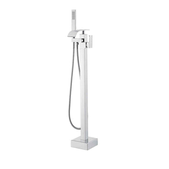 Freestanding Bathtub Faucet, Floor Mount, Freestanding Tub Filler, Shower Mixer Taps, Two Water Modes, 360° Swivel Spout, for Bathing & Showering Pet Bathing Cleaning Drains Toilet Flushing