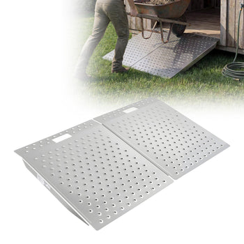 Threshold Ramp for Doorways, 29.5 x 24.3 in, Platform Aluminum Wheelchair Ramp, Non-Slip Door Threshold Ramps, 750 lbs Load Capacity, for Home Steps, Curbs, Wheelchairs, Walkers, Scooter, Carts