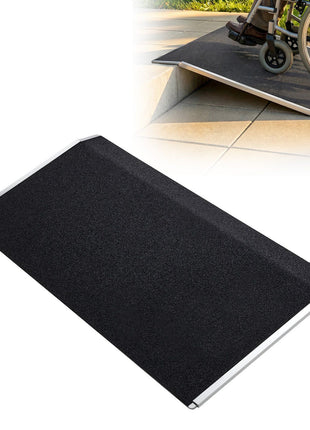 Threshold Ramp for Doorways, 31.9 x 15.4 in, Platform Aluminum Wheelchair Ramp, Non-Slip Door Threshold Ramps, 400 lbs Load Capacity, for Home Steps, Curbs, Wheelchairs, Walkers, Scooter, Carts