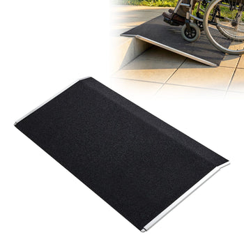 Threshold Ramp for Doorways, 31.9 x 15.4 in, Platform Aluminum Wheelchair Ramp, Non-Slip Door Threshold Ramps, 400 lbs Load Capacity, for Home Steps, Curbs, Wheelchairs, Walkers, Scooter, Carts