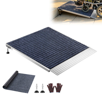 Threshold Ramp for Doorways, 36 x 36 in, Platform Aluminum Wheelchair Ramp with Adjustable Height, Non-Slip Door Threshold Ramps, 700 lbs Load Capacity, for Home Steps, Wheelchairs, Walkers