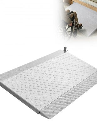 Threshold Ramp for Doorways, 42.5 x 23.2 in, Platform Aluminum Wheelchair Ramp with Adjustable Height, Non-Slip Door Threshold Ramps, 1000 lbs Capacity, for Home Steps, Wheelchairs, Walkers