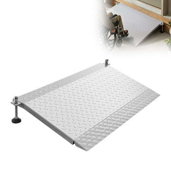 Threshold Ramp for Doorways, 42.5 x 23.2 in, Platform Aluminum Wheelchair Ramp with Adjustable Height, Non-Slip Door Threshold Ramps, 1000 lbs Capacity, for Home Steps, Wheelchairs, Walkers