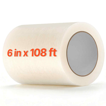 Greenhouse Repair Tape 6 in x 108 ft 6.3 Mil Clear Polyethylene Patch, for Plastic Sheeting & Tent Seaming Sealing, Waterproof & Sun-Resistant, Heavy Duty Greenhouse Sheeting Coverings Film Tape