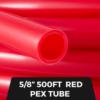 5/8 Inch x 500Ft PEX Tubing Oxygen Barrier O2 EVOH Pex-B Red Radiant Floor Heat Durable Plumbing Flexible for Residential Commercial Radiant Floor Heating Pex Pipe
