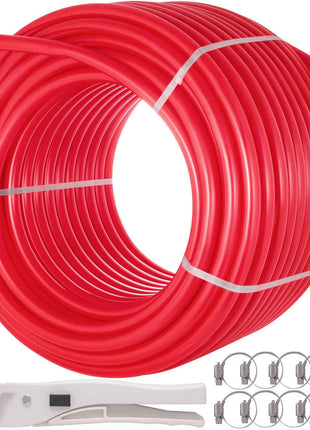 5/8 Inch x 500Ft PEX Tubing Oxygen Barrier O2 EVOH Pex-B Red Radiant Floor Heat Durable Plumbing Flexible for Residential Commercial Radiant Floor Heating Pex Pipe