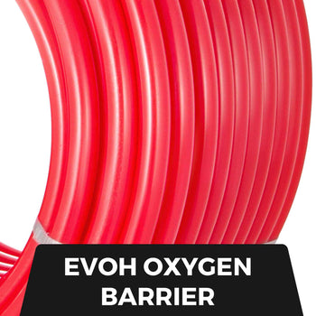5/8 Inch x 500Ft PEX Tubing Oxygen Barrier O2 EVOH Pex-B Red Radiant Floor Heat Durable Plumbing Flexible for Residential Commercial Radiant Floor Heating Pex Pipe
