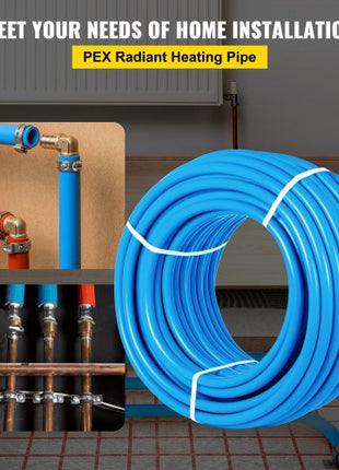 Pex Tubing, 1\" Pex Pipe 300ft Flexible Pex Hose Non Oxygen Barrier Pex Tube Coil 80-160psi Pex Water Line Blue Pex Piping for Hot & Cold Water Plumbing Open Loop Radiant Floor Heating System