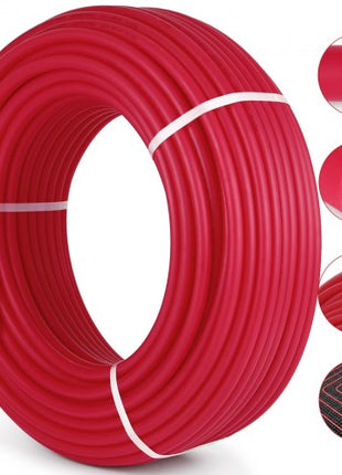Oxygen Barrier PEX Tubing - 1/2 Inch X 500 Feet Tube Coil - EVOH PEX-B Pipe for Residential Commercial Radiant Floor Heating Pex Pipe (1/2" O2-Barrier, 500Ft/Red)
