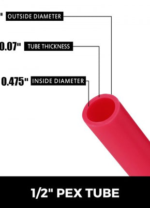 Oxygen Barrier PEX Tubing - 1/2 Inch X 500 Feet Tube Coil - EVOH PEX-B Pipe for Residential Commercial Radiant Floor Heating Pex Pipe (1/2" O2-Barrier, 500Ft/Red)