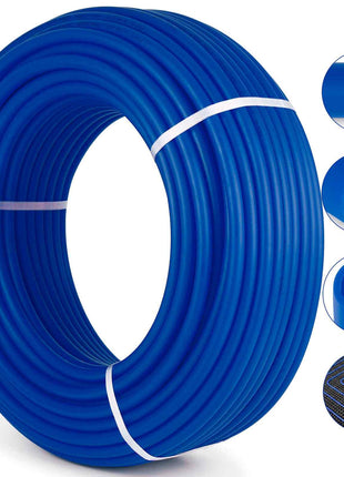 3/4" PEX Tubing 500Ft Non-Barrier PEX Pipe Blue Pex-b Tube Coil for Hot and Cold Water Plumbing Open Loop Radiant Floor Heating System PEX Tubing (3/4" Non-Barrier, 500Ft/Blue)