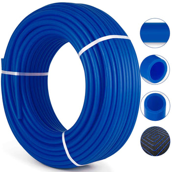 3/4" PEX Tubing 500Ft Non-Barrier PEX Pipe Blue Pex-b Tube Coil for Hot and Cold Water Plumbing Open Loop Radiant Floor Heating System PEX Tubing (3/4" Non-Barrier, 500Ft/Blue)