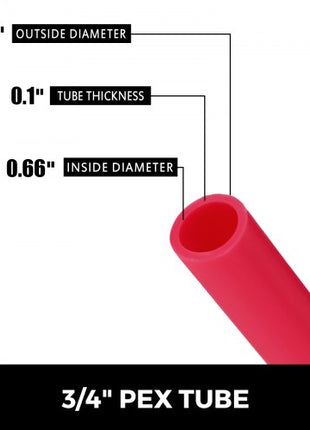 3/4\" X 500Ft PEX Tubing Oxygen Barrier O2 EVOH Pex-B Red Hydronic Radiant Floor Heat Heating System Pex Pipe Pex Tube (3/4\" O2-Barrier, 500Ft/Red)