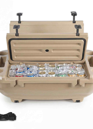 Floating Cooler, 40 QT Floating Ice Chest with Dry Storage & Tow Rope, Premium LLDPE Amphibious Drink Cooler for Water & Land, Cruise Smoothly Stable on Lake, River, Pool, Beach, Kayak, Apricot