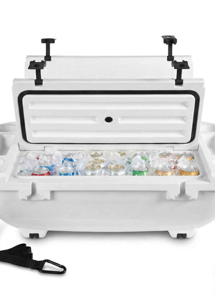 Floating Cooler, 40 QT Floating Ice Chest with Dry Storage & Tow Rope, Premium LLDPE Amphibious Drink Cooler for Water & Land, Cruise Smoothly Stable on Lake, River, Pool, Beach, Kayak, White