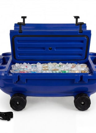 Floating Cooler, 40 QT Floating Ice Chest with Dry Storage, Wheels & Tow Rope, Premium LLDPE Amphibious Drink Cooler for Water & Land, Cruise Stable on Lake, River, Pool, Beach, Kayak, Deep Blue