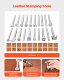 Leather Working Tools Kit, 92 PCS Leather Craft Tools with Portable Leather Storage Bag, Engraving Punching Sewing Stamping Sanding Tools, Ideal for Beginners DIY Enthusiasts and Professionals