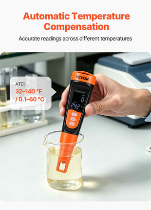 TDS Meter, 0-9990 ppm Measuring Range, EC (Conductivity) /TDS (ppm) Multi-Parameter Measurement, Digital Water Tester with ATC, Clear VA Display Screen, for Drinking Water Quality Testing