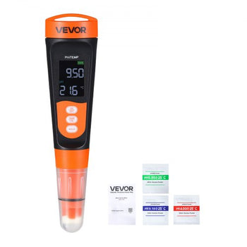 pH Meter, 0-14 pH Range, IP68 Waterproof Probe, Pocket Tester Kit with Calibration Powder Packets, VA Display Screen, for Drinking Water, Hydroponics, and Aquarium Water Quality Testing