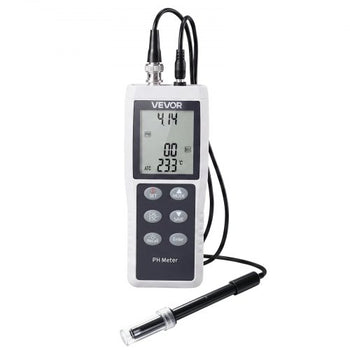pH Meter, 0-14 pH Range, IP68 Waterproof Probe, 3-Point Auto Calibration, Portable Tester Kit with Calibration Powder Packets, Temperature Probe, Carrying Case, for Drinking Water, Hydroponics