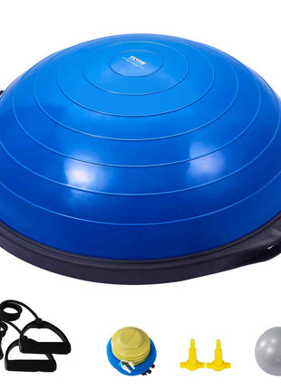 Half Exercise Ball Trainer, 26 inch Balance Ball Trainer, 1500lbs Capacity Stability Ball, Yoga Ball with Resistance Bands & Foot Pump, Strength Fitness Ball for Home Gym Full Body Workout, Blue