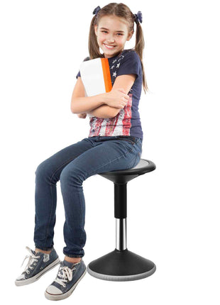 Wobble Chair, Height-Adjustable (15.7-21.7") Active Chair, Flexible Seating Wobble Stool Made of PVC+ABS Improves Focus & Posture, Ideal for Schools, Office and Home, Age 12-18, Black