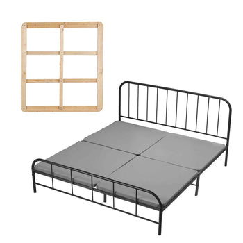 King Size Bunkie Board, 1.5 in Bed Board Slats with 200D Oxford Cloth, Wooden Mattress Support for King Size Bed, Easy Assembly Support under Mattress, 4 Piece, Gray