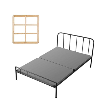 Twin Size Bunkie Board, 1.5 in Bed Board Slats with 200D Oxford Cloth, Wooden Mattress Support for Twin Size Bed, Easy Assembly Support under Mattress, 2 Piece, Gray