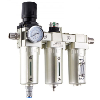 Air Compressor Filter Regulator, 1/2" NPT 3-Stage 5?m & 0.3?m & 0.1?m Air Drying System with Micron Filters and Desiccant Dryer, Auto Drain Air Compressor Water Separator 175PSI Max Pressure