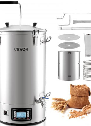 Beer Brewing Equipment, 16 Gal/60L Beer Maker with Anti-Burn Pump and Wort Chiller,3000W All-in-One Home Brewing Kit with Digital Control, Recipe Memory & Timer, Removable mesh strainer