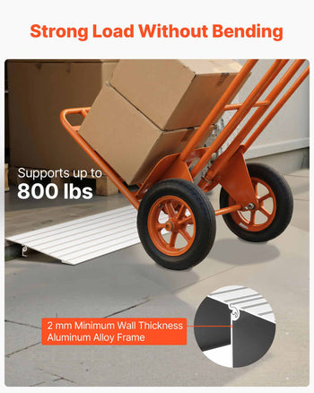 Door Threshold Ramp, 1 inch Rise, Aluminum Alloy Threshold Ramp Rated 800 lbs Load Capacity, Handicap Ramps for Home Steps for Wheelchair, Scooters, Power Chairs, Walkers, Bicycle, Tricycle