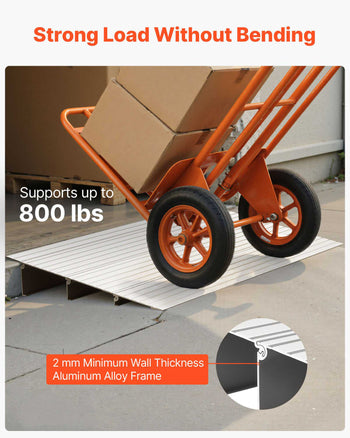 Door Threshold Ramp, 3 inch Rise, Aluminum Alloy Threshold Ramp Rated 800 lbs Load Capacity, Handicap Ramps for Home Steps for Wheelchair, Scooters, Power Chairs, Walkers, Bicycle, Tricycle