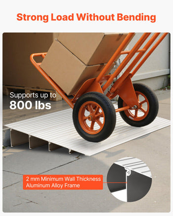 Door Threshold Ramp, 4 inch Rise, Aluminum Alloy Threshold Ramp Rated 800 lbs Load Capacity, Handicap Ramps for Home Steps for Wheelchair, Scooters, Power Chairs, Walkers, Bicycle, Tricycle