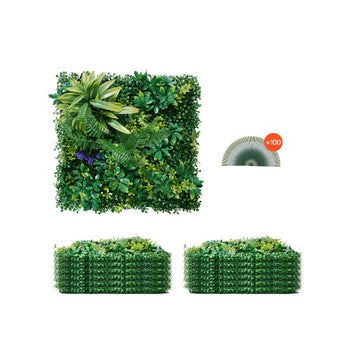 Artificial Grass Wall Panels, 12 PCS 20 x 20 inch, 3D Combination Greenery Boxwood  Panel for Indoor Outdoor Green Decor & Ivy Fence Covering, Privacy Backdrop Wall Hedge Screen for Garden