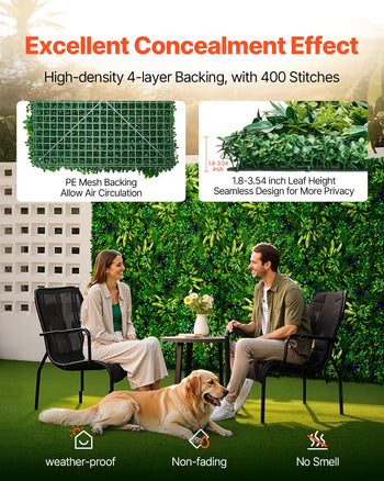 Artificial Grass Wall Panels, 12 PCS 20 x 20 inch, 3D Combination Greenery Boxwood  Panel for Indoor Outdoor Green Decor & Ivy Fence Covering, Privacy Backdrop Wall Hedge Screen for Garden