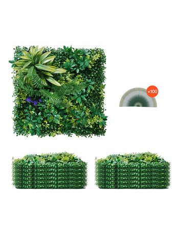 Artificial Grass Wall Panels, 12 PCS 20 x 20 inch, 3D Combination Greenery Boxwood  Panel for Indoor Outdoor Green Decor & Ivy Fence Covering, Privacy Backdrop Wall Hedge Screen for Garden
