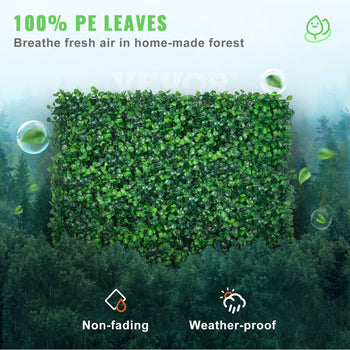 12PCS 10x10 inch Artificial Boxwood Panels, Boxwood Hedge Wall Mat,Artificial Grass Backdrop Wall, Privacy Hedge Screen UV Protected for Outdoor Indoor Garden Fence Backyard