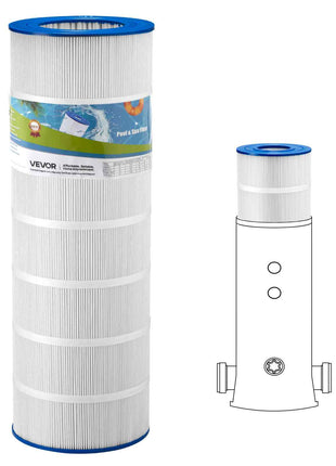Pool Filter Cartridge, 150 Sq. Ft Spa Hot Tub Filter Cartridge Replacement, Compatible with Pentair R173216, Pleatco PAP150, Secure for Kids & Pet, Trilobal Pleated, Easy to Clean