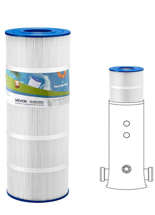 Pool Filter Cartridge, 120 Sq. Ft Spa Hot Tub Filter Cartridge Replacement, Compatible with Hayward CX1200RE, Pleatco PA120, Unicel C-8412, Secure for Kids & Pet, Trilobal Pleated, Easy to Clean