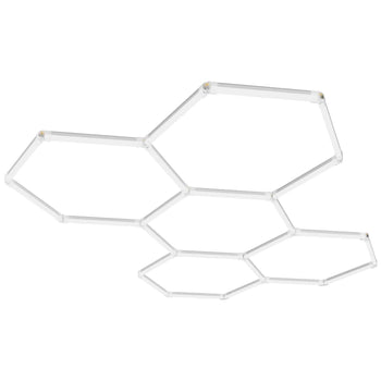 Hexagon Garage Lights, 26400LM, 6500K 5 Grid Systems Honeycomb Hexagonal Garage LED Lights, DIY Cool White Car Detailing Garage Ceiling Lighting Bright Shop Light for Gym Basement Workshop