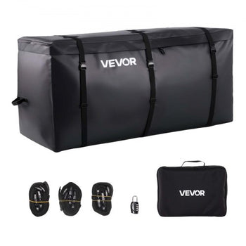 Hitch Cargo Carrier Bag, Waterproof 840D PVC, 59.84 x 24.02 x 30.63 in (25 Cubic Feet), Heavy Duty Cargo Bag for Truck Bed Storage with Reinforced Straps, Suitable for Car SUV Vans Hitch Basket