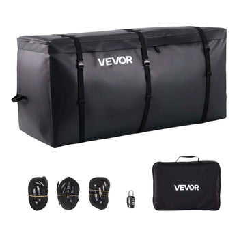Hitch Cargo Carrier Bag, Waterproof 840D PVC, 59.84 x 24.02 x 30.63 in (25 Cubic Feet), Heavy Duty Cargo Bag for Truck Bed Storage with Reinforced Straps, Suitable for Car SUV Vans Hitch Basket