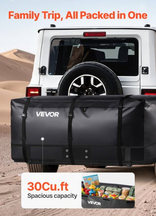 Hitch Cargo Carrier Bag, Waterproof 840D PVC, 60.24 x 24.02 x 35.94 in (30 Cubic Feet), Heavy Duty Cargo Bag for Truck Bed Storage with Reinforced Straps, Suitable for Car SUV Vans Hitch Basket