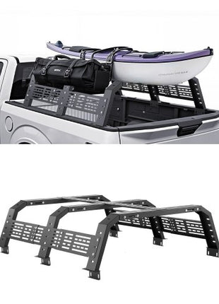 Overland Truck Bed Rack, 54.3-68.3 in Width, Adjustable Overland Bed Cargo Rack with Sidebar and 900 lbs Static Load Capacity, Heavy Duty Steel, Compatible with Full Size and Mid-Size Trucks