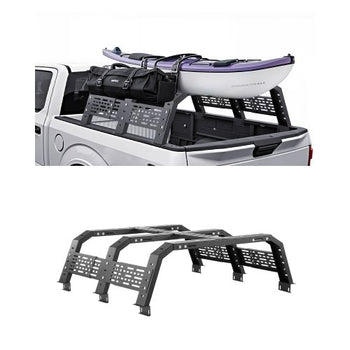Overland Truck Bed Rack, 49.2-67.9 in Width, Adjustable Overland Bed Cargo Rack with Sidebar, 900 lbs Static Capacity, Heavy Duty Steel, for Mid-Size Trucks, Compatible with Tacoma/Gladiator JT